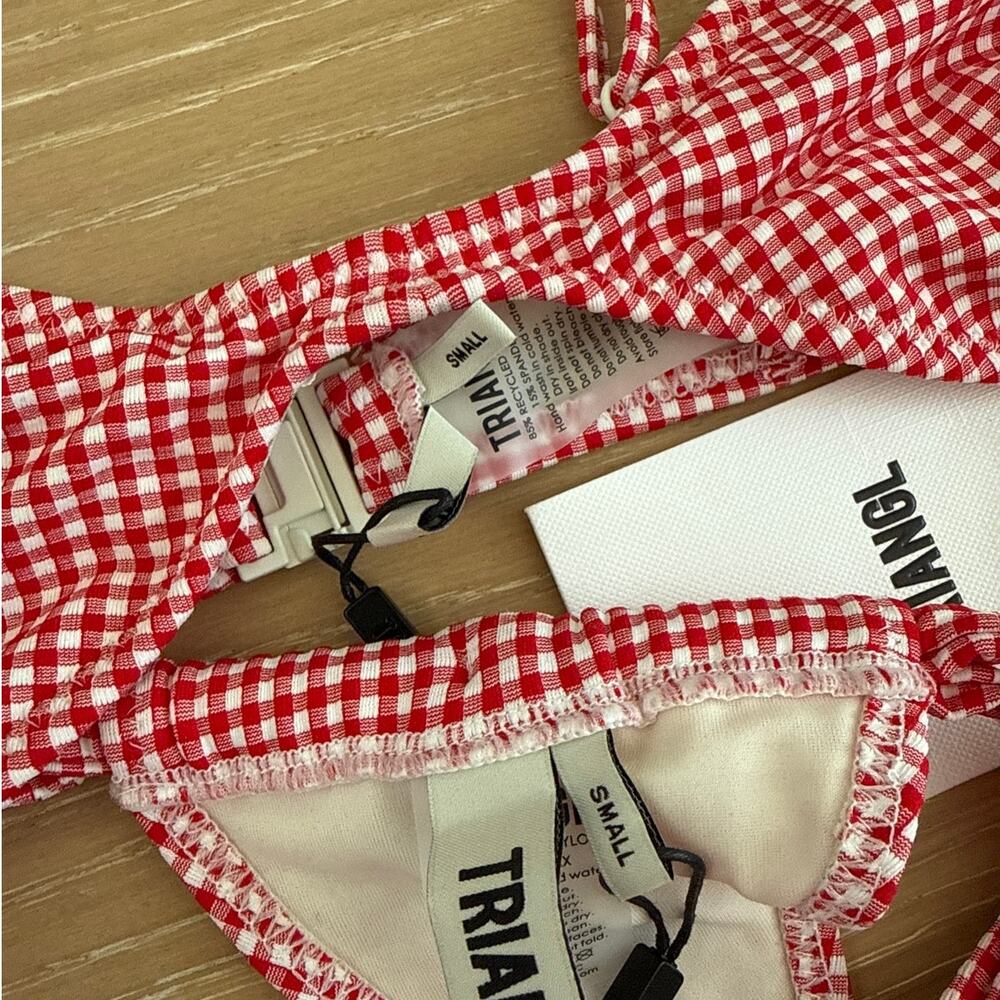 Triangl Gingham Bikini Loti Pron Size S Red White - Picture 3 of 5
